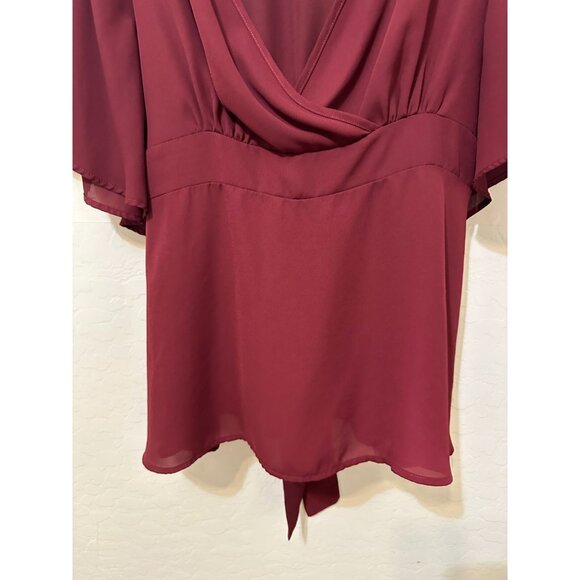Torrid Womans Wrap Top Size 3X Flowy Formal Office Career Event Romantic Bow - Picture 12 of 14